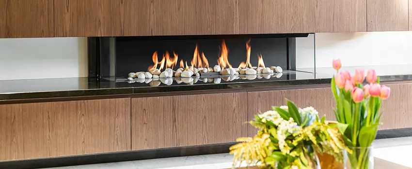 Double-height Fireplace Design Refurbishment in Costa Mesa, California